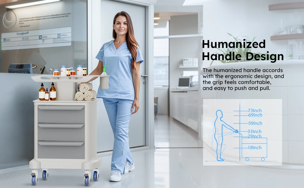 Mobile Ultrasound Trolley Cart Portable Ultrasound Imaging Scanner Vehicle Medical Beauty Storage Cart 110LBS Load with 4 Wheels