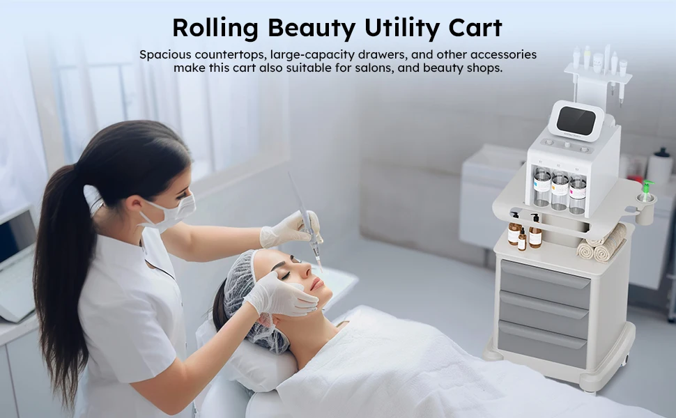 Mobile Ultrasound Trolley Cart Portable Ultrasound Imaging Scanner Vehicle Medical Beauty Storage Cart 110LBS Load with 4 Wheels