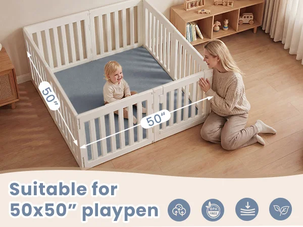 2cm Thick Baby Play Mat for Tummy Time Memory Foam Carpet Large Crawling Soft Velvet Non-Slip Nursery Rug for Floor Kids