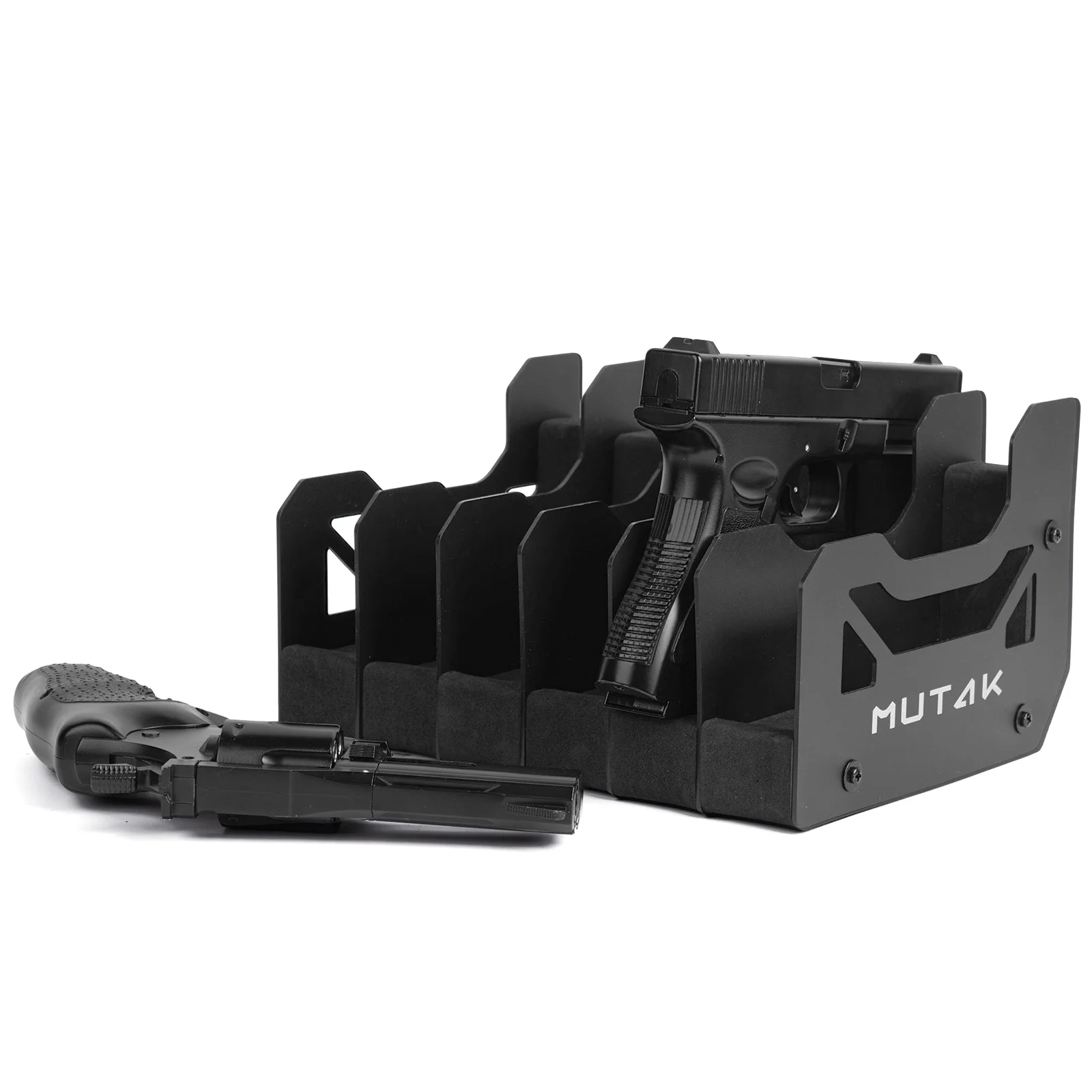 4/6/8 Slot Foam Pistol Rack for Gun Safe,Handgun Rack with Anti-slip Magnetic Strip,Firearm Revolver Storage Pistols Holder
