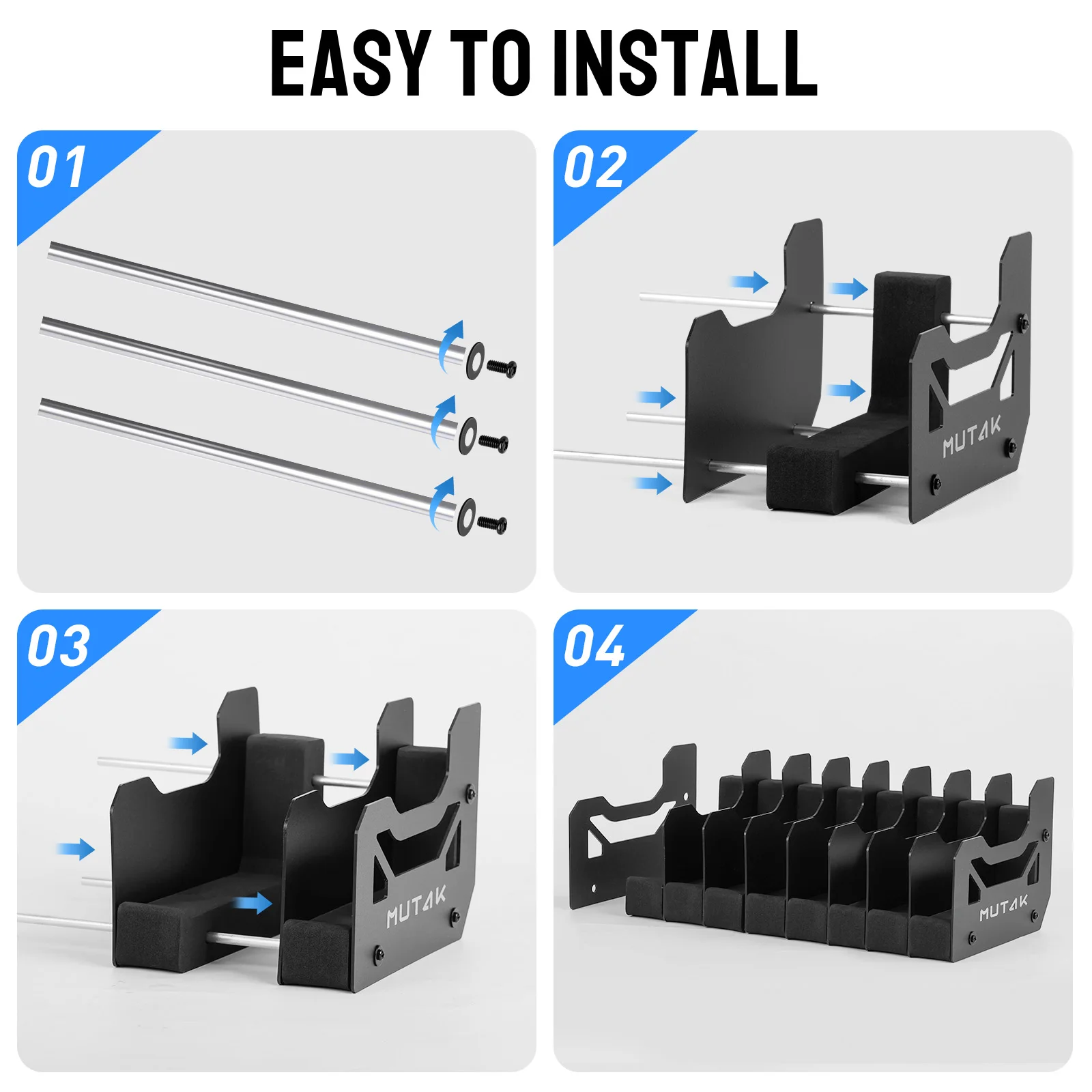 4/6/8 Slot Foam Pistol Rack for Gun Safe,Handgun Rack with Anti-slip Magnetic Strip,Firearm Revolver Storage Pistols Holder