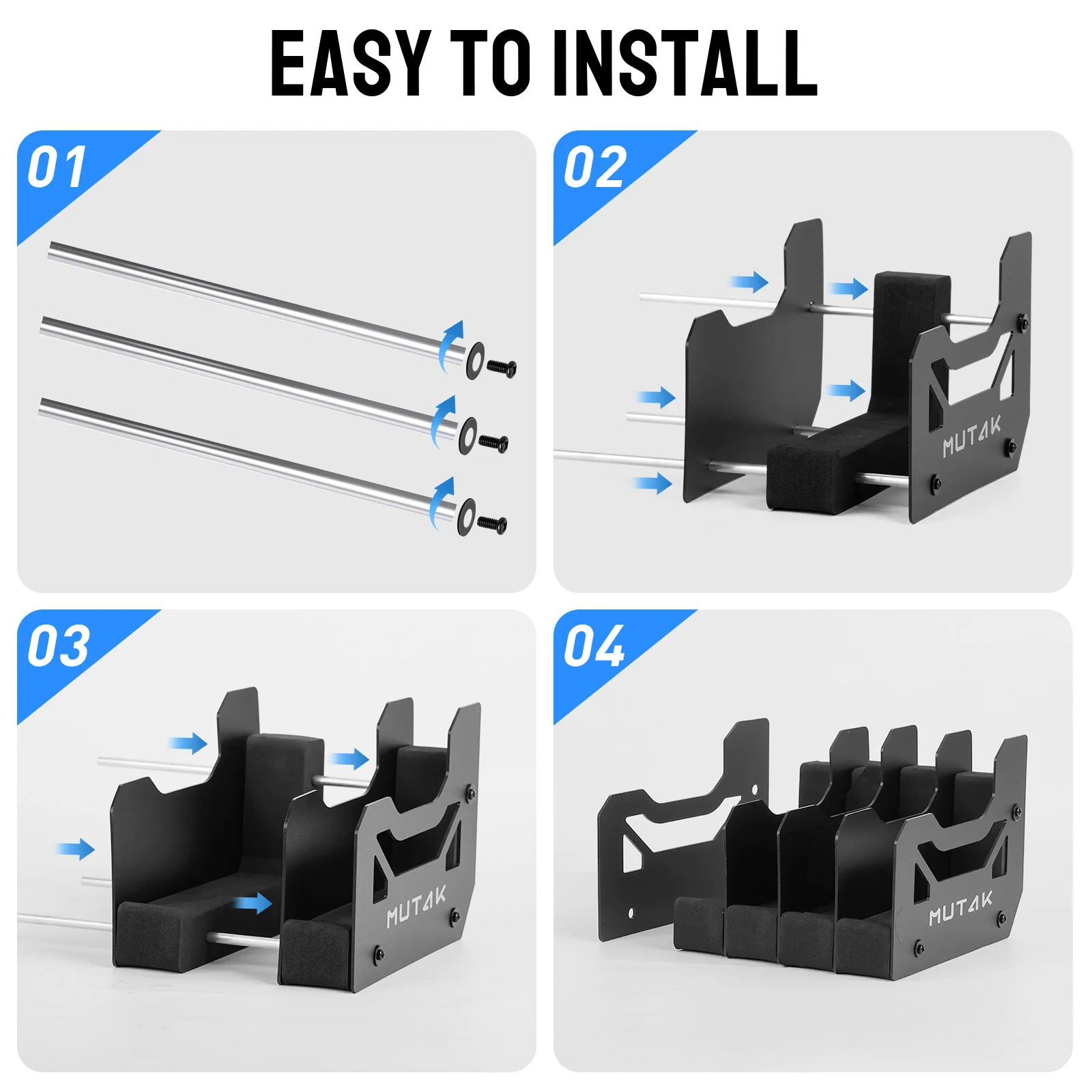4/6/8 Slot Foam Pistol Rack for Gun Safe,Handgun Rack with Anti-slip Magnetic Strip,Firearm Revolver Storage Pistols Holder