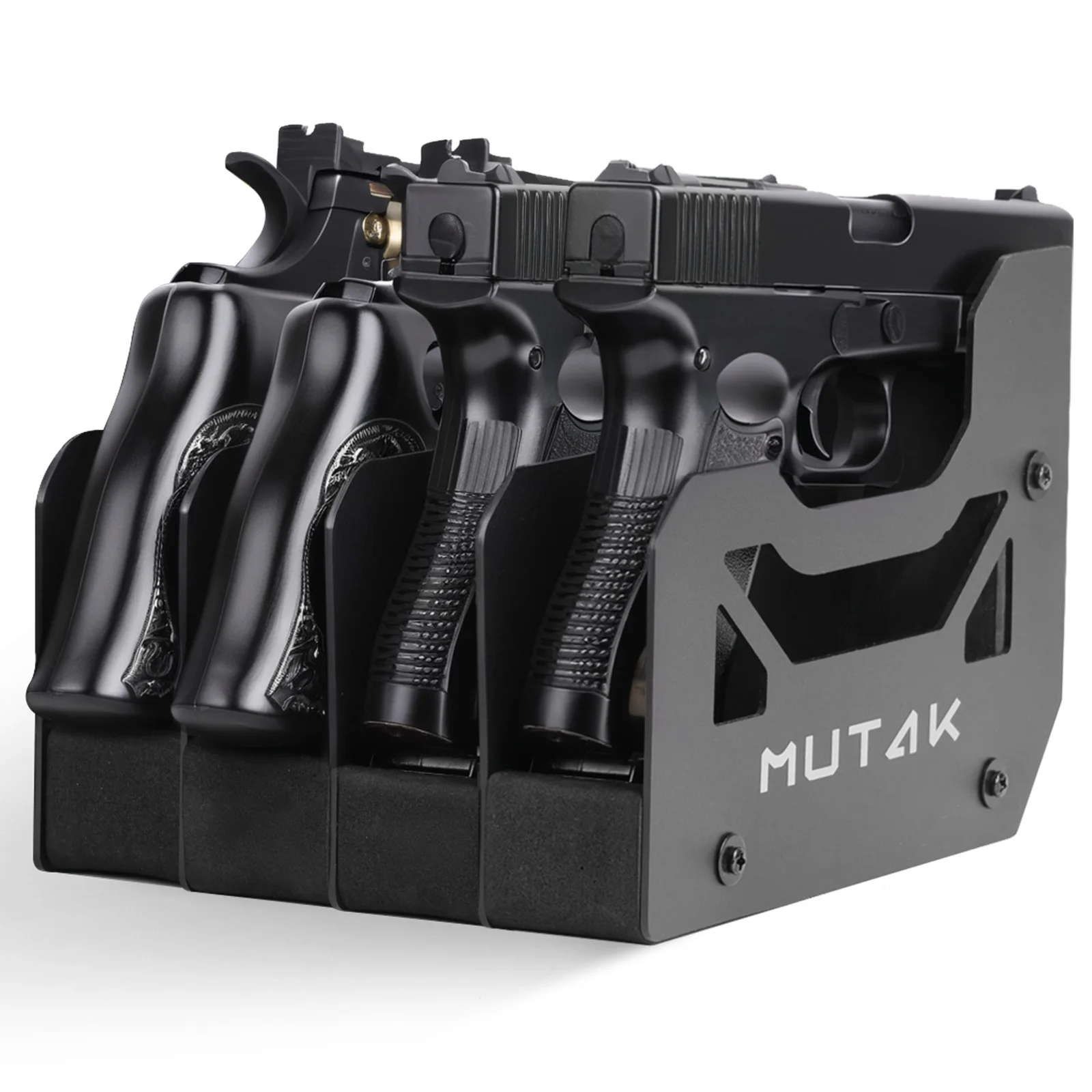 4/6/8 Slot Foam Pistol Rack for Gun Safe,Handgun Rack with Anti-slip Magnetic Strip,Firearm Revolver Storage Pistols Holder