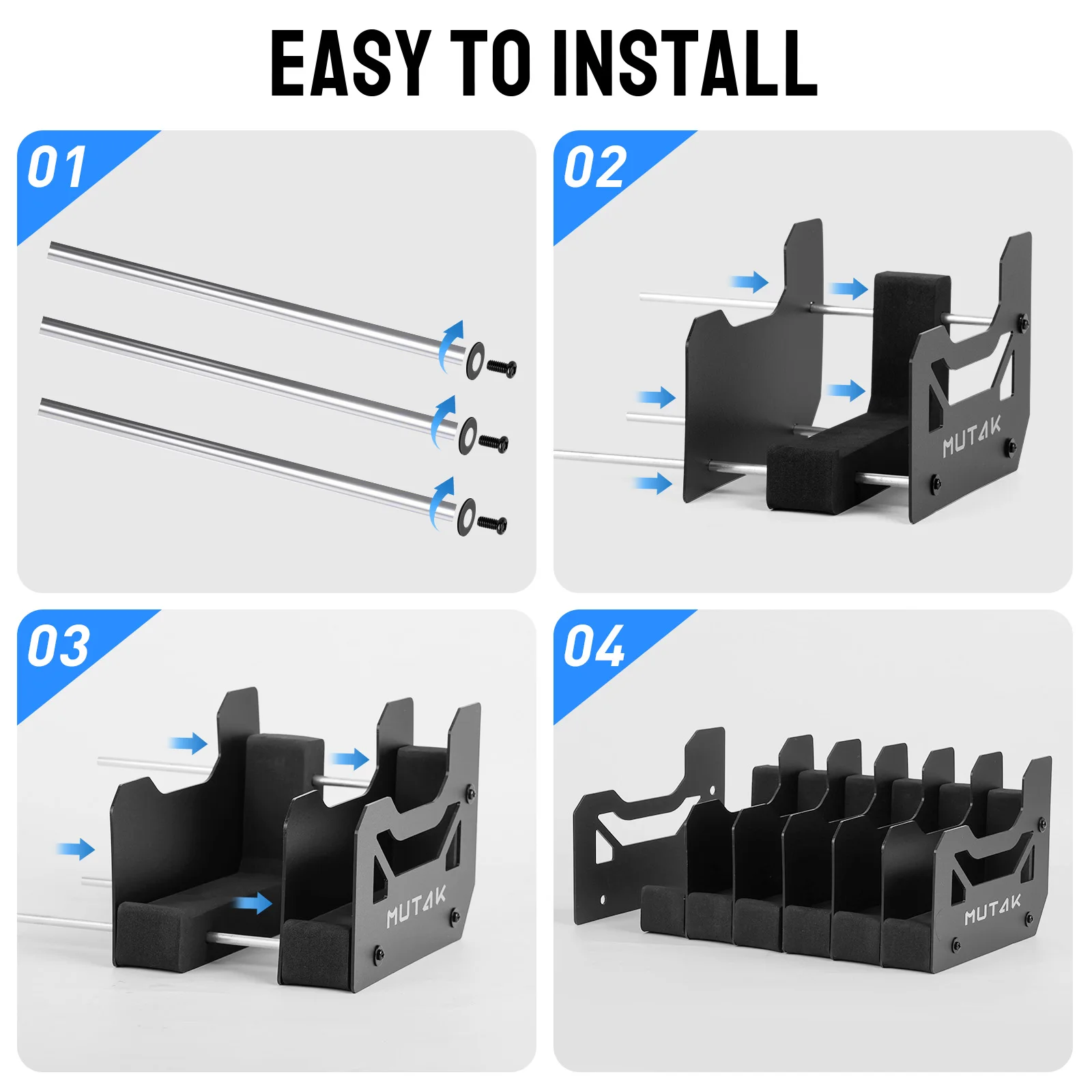 4/6/8 Slot Foam Pistol Rack for Gun Safe,Handgun Rack with Anti-slip Magnetic Strip,Firearm Revolver Storage Pistols Holder