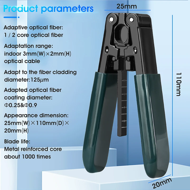 Fiber Optic Tool Kit Three-port Optical Fiber Stripper Wire Strippers Fiber Stripping Pliers Leather Wire Stripper FTTH Tools