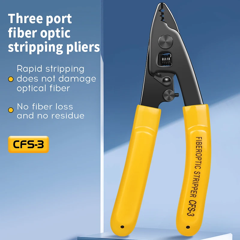 Fiber Optic Tool Kit Three-port Optical Fiber Stripper Wire Strippers Fiber Stripping Pliers Leather Wire Stripper FTTH Tools