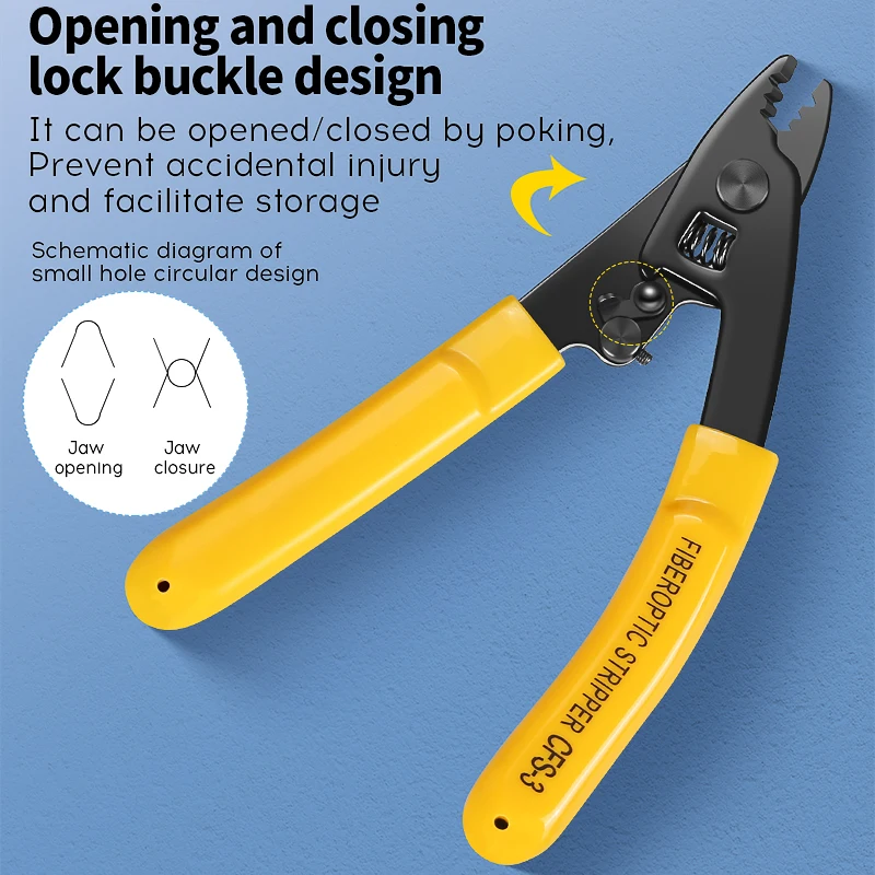 Fiber Optic Tool Kit Three-port Optical Fiber Stripper Wire Strippers Fiber Stripping Pliers Leather Wire Stripper FTTH Tools