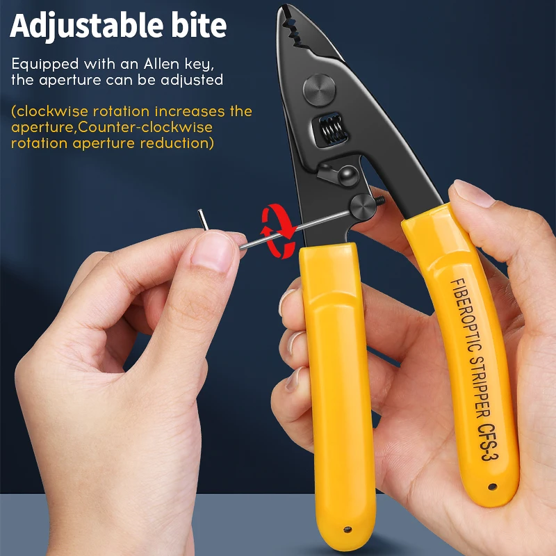 Fiber Optic Tool Kit Three-port Optical Fiber Stripper Wire Strippers Fiber Stripping Pliers Leather Wire Stripper FTTH Tools