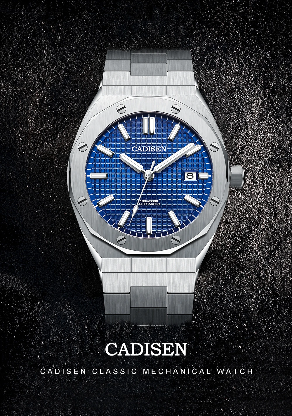CADISEN Automatic Mens Watches Fashion Top Brand Stainless Steel Sapphire Glass MIYOTA 8215 Watch Men Mechanical Wristwatch