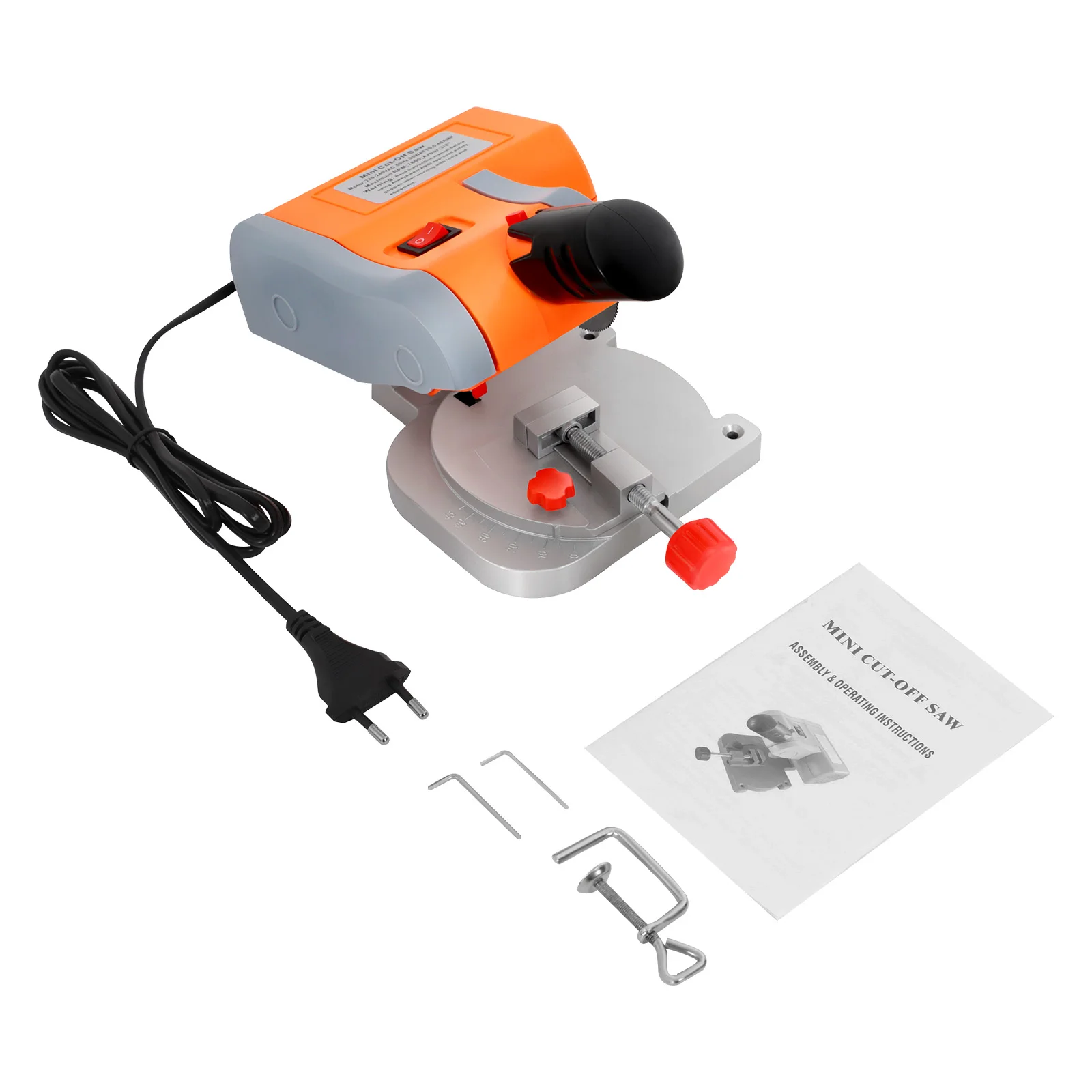 Mini Cut-off Saw 7800RPM 90W 220V/110V Electric Cutting Machine Adjustable 0-45° Angle for Wood Plastic Stone Metal DIY Craft