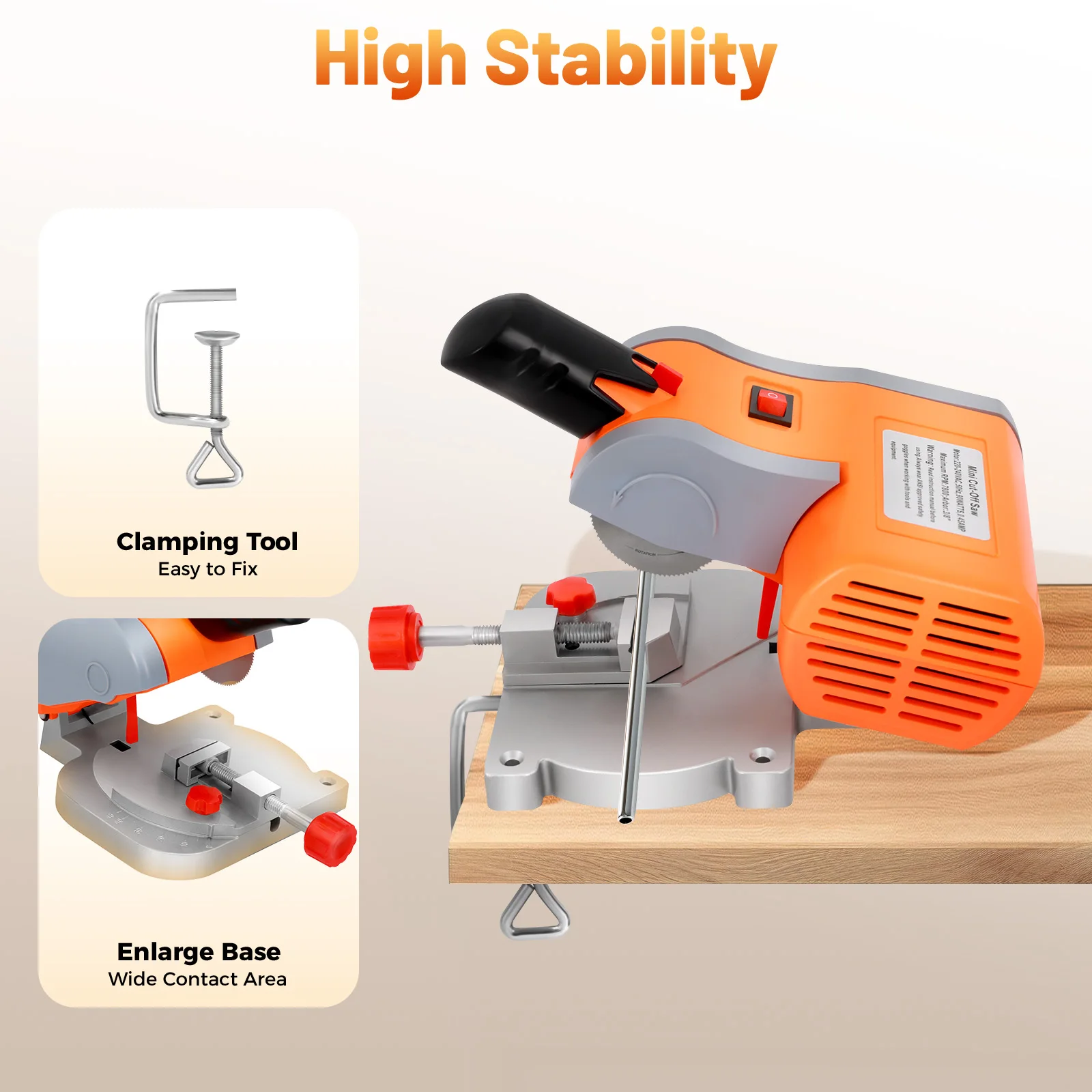 Mini Cut-off Saw 7800RPM 90W 220V/110V Electric Cutting Machine Adjustable 0-45° Angle for Wood Plastic Stone Metal DIY Craft