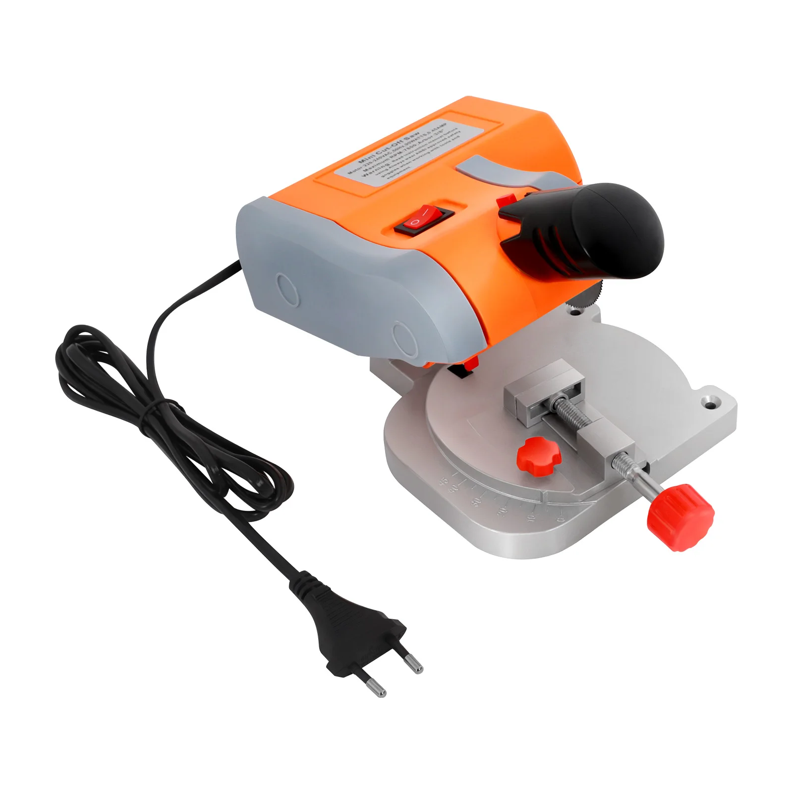Mini Cut-off Saw 7800RPM 90W 220V/110V Electric Cutting Machine Adjustable 0-45° Angle for Wood Plastic Stone Metal DIY Craft