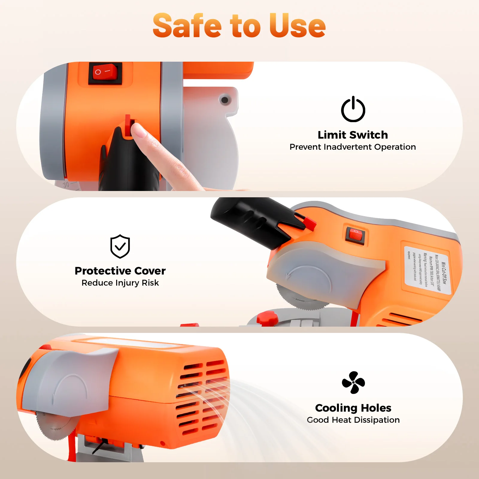 Mini Cut-off Saw 7800RPM 90W 220V/110V Electric Cutting Machine Adjustable 0-45° Angle for Wood Plastic Stone Metal DIY Craft