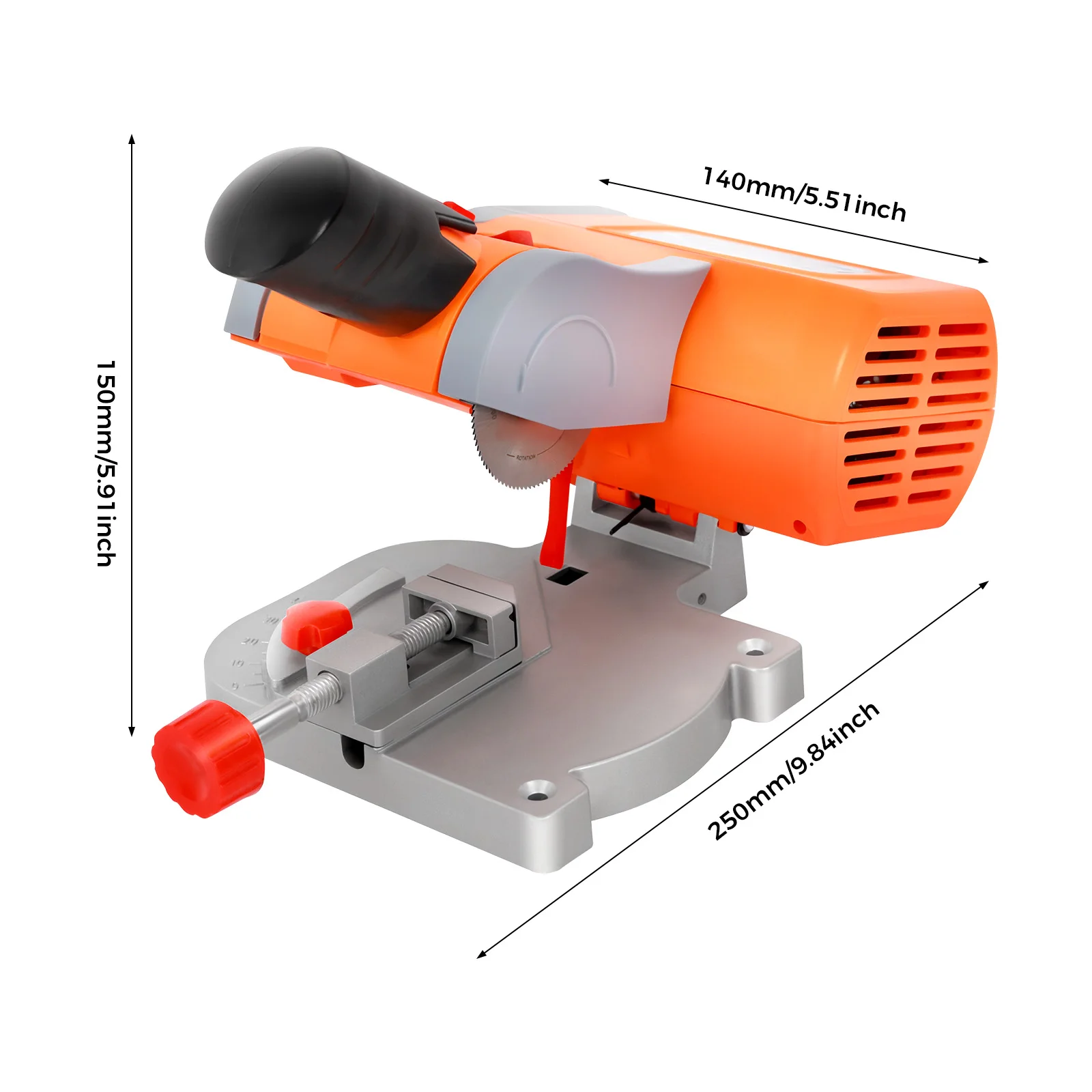 Mini Cut-off Saw 7800RPM 90W 220V/110V Electric Cutting Machine Adjustable 0-45° Angle for Wood Plastic Stone Metal DIY Craft