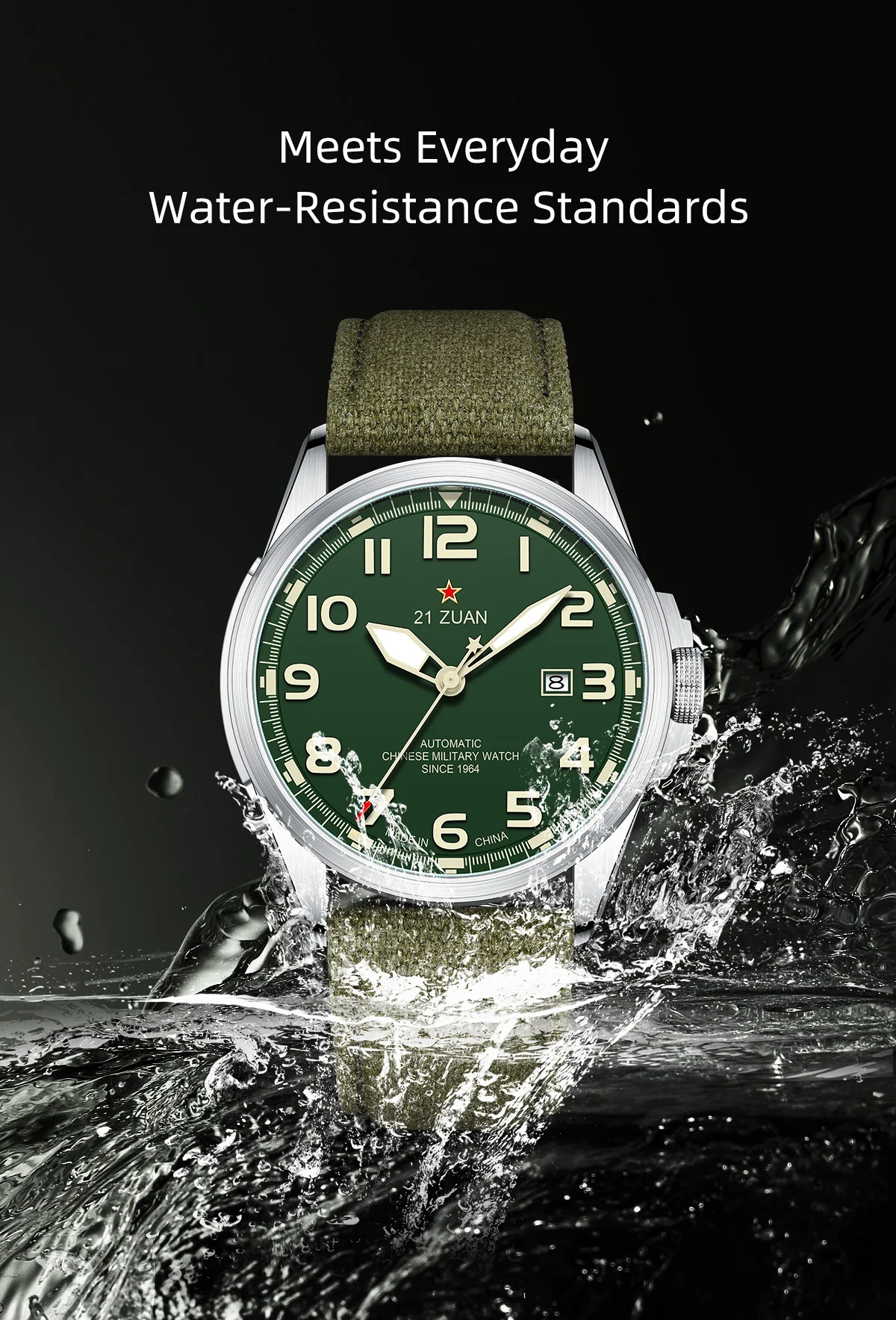Seagull Luxury Bracelet Military Men Watch Automatic Mechanical Watches For Men Wear Resistant Leather Strap Luminous Clock D581
