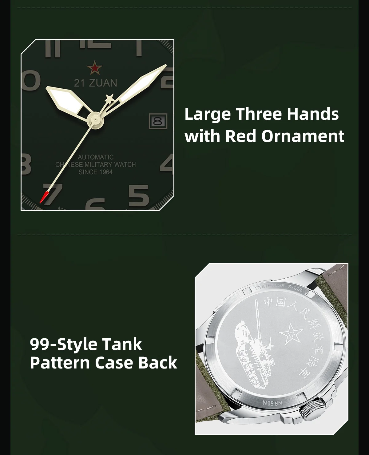 Seagull Luxury Bracelet Military Men Watch Automatic Mechanical Watches For Men Wear Resistant Leather Strap Luminous Clock D581