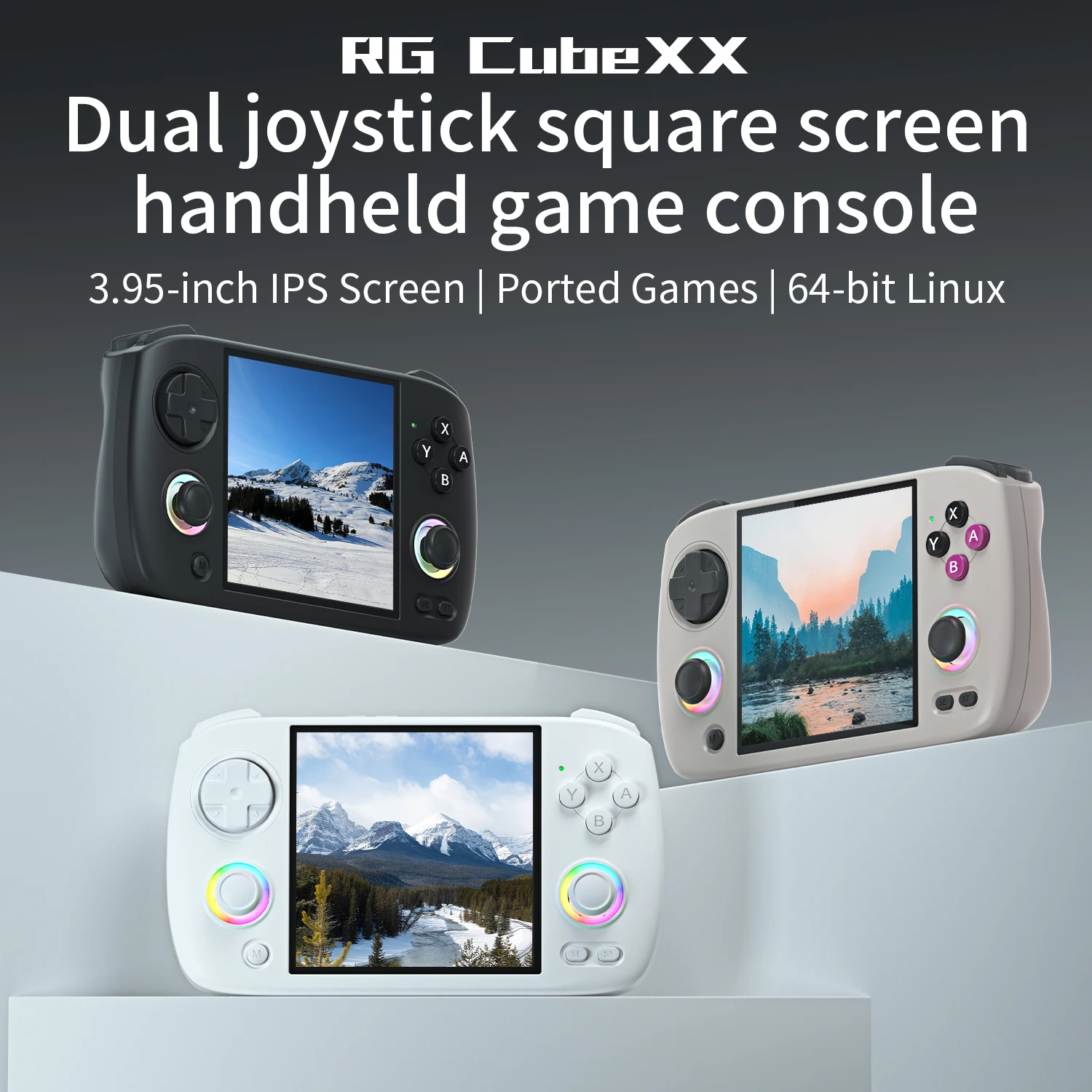Anbernic RG CubeXX Retro Handheld Game Console 3.95" IPS Linux 3800mAh RGB Light Joystick Gaming Player WiFi Bluetooth HD-TV Out