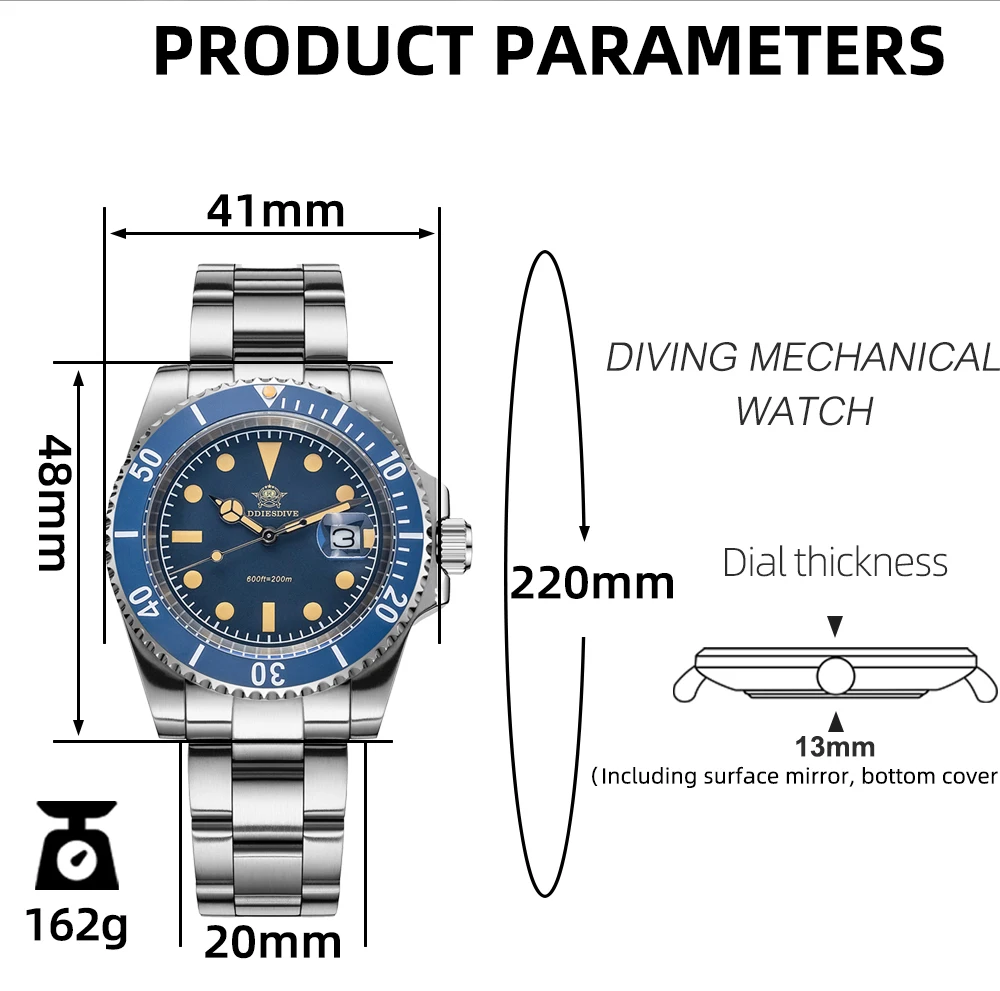 ADDIESDIVE 41mm Men's Quartz Watch 200m Diving Wristwatch C3 Retro Luminous Ceramic Bezel Stylish Men's Analog Watches AD2054