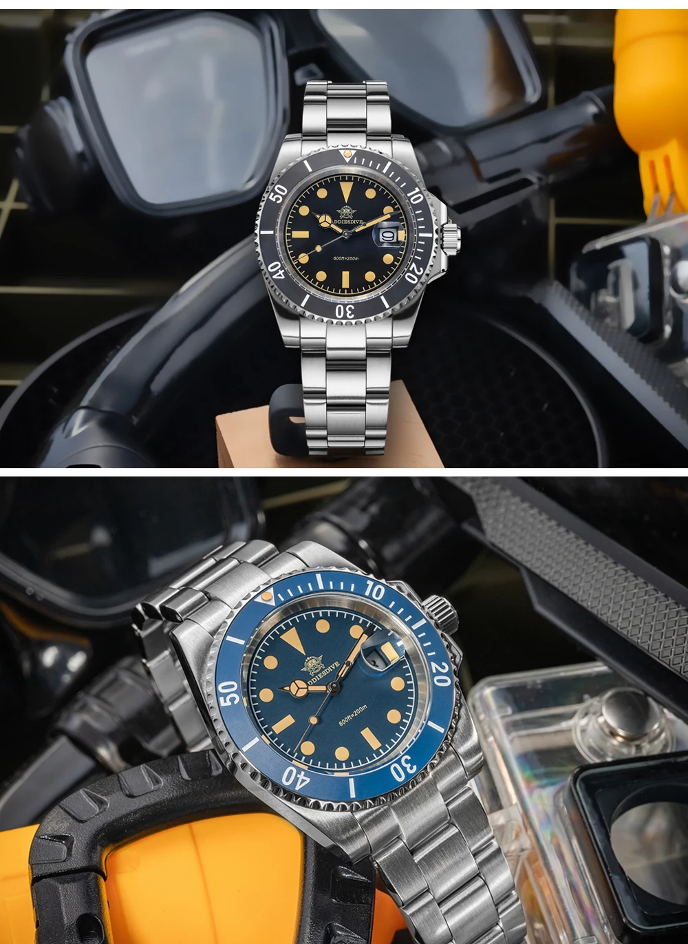 ADDIESDIVE 41mm Men's Quartz Watch 200m Diving Wristwatch C3 Retro Luminous Ceramic Bezel Stylish Men's Analog Watches AD2054