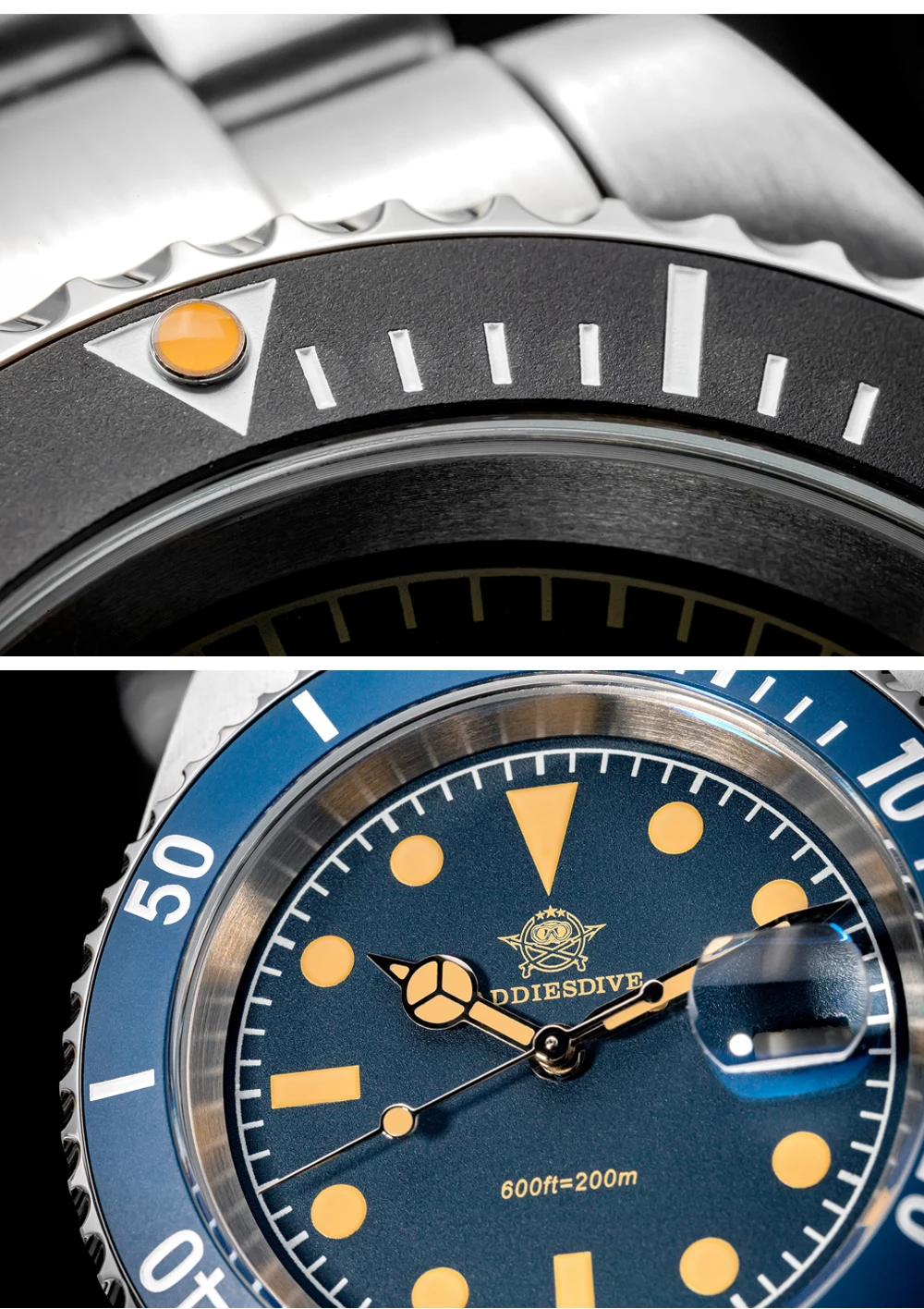 ADDIESDIVE 41mm Men's Quartz Watch 200m Diving Wristwatch C3 Retro Luminous Ceramic Bezel Stylish Men's Analog Watches AD2054