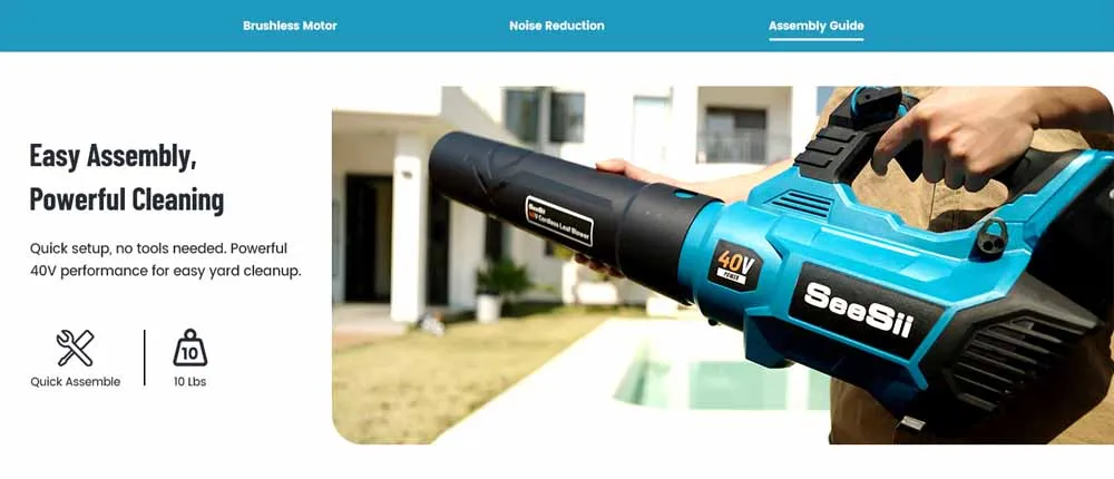SEESII 40V Brushless Electric Turbo Blower 680CFM Cordless Snow Removal Leaf Blower 20000RPM Dual Battery Work for Lawn Care Debris Dus For Makita 18V Battery Pin