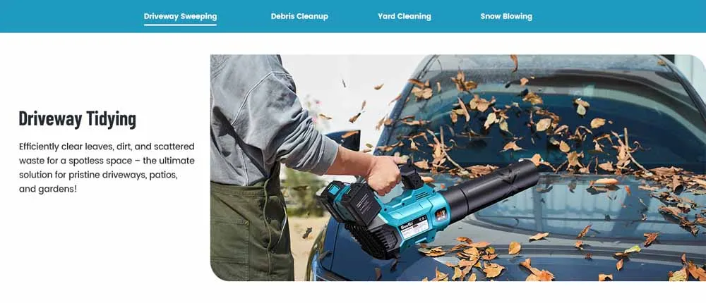 SEESII 40V Brushless Electric Turbo Blower 680CFM Cordless Snow Removal Leaf Blower 20000RPM Dual Battery Work for Lawn Care Debris Dus For Makita 18V Battery Pin