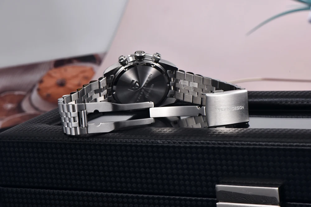 PAGANI DESIGN Men Watches New Pink BB Panda Dial Chronograph Fashion Luxury Quartz Watch For Men VK64 Movt Waterproof Watch 2026