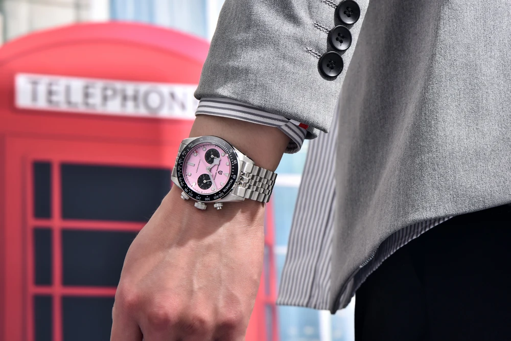 PAGANI DESIGN Men Watches New Pink BB Panda Dial Chronograph Fashion Luxury Quartz Watch For Men VK64 Movt Waterproof Watch 2026