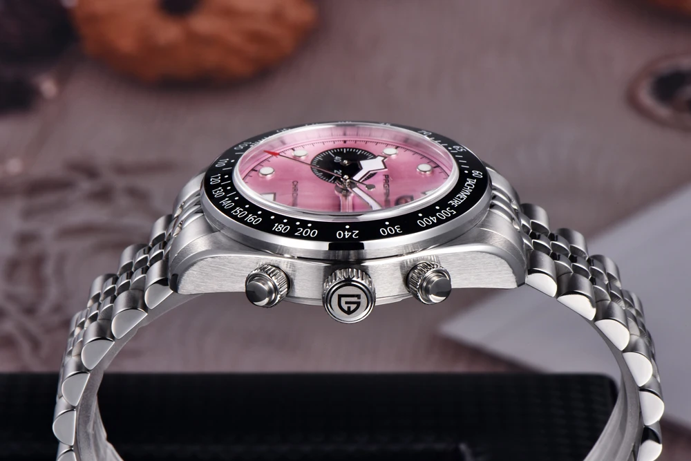 PAGANI DESIGN Men Watches New Pink BB Panda Dial Chronograph Fashion Luxury Quartz Watch For Men VK64 Movt Waterproof Watch 2026