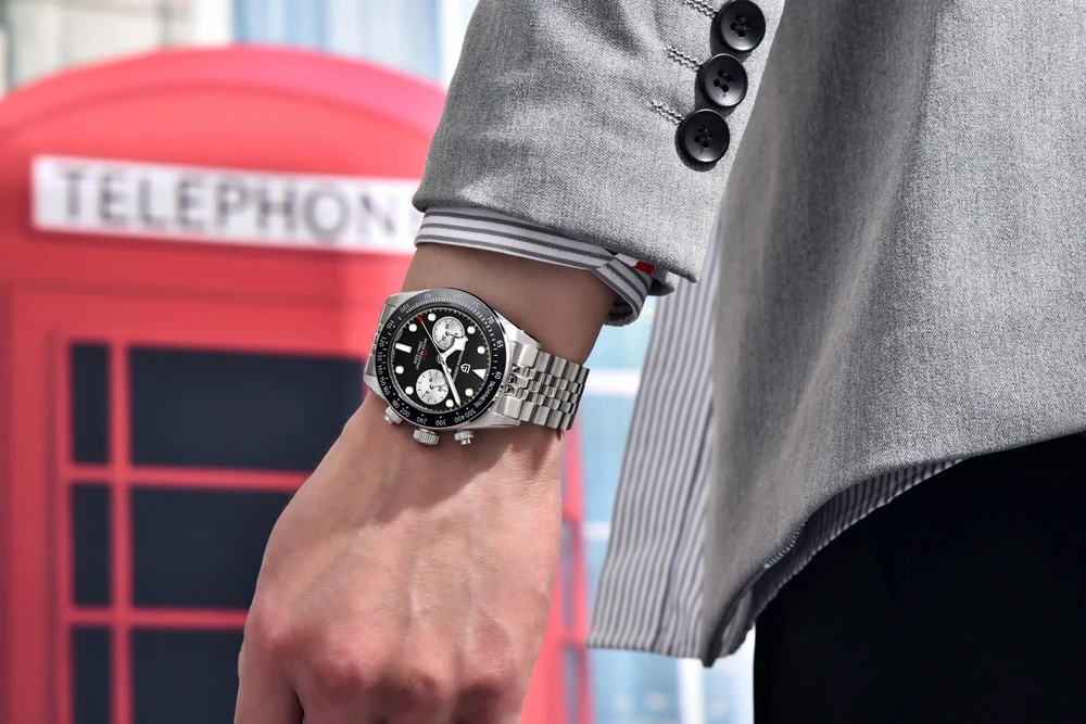 PAGANI DESIGN Men Watches New Pink BB Panda Dial Chronograph Fashion Luxury Quartz Watch For Men VK64 Movt Waterproof Watch 2026