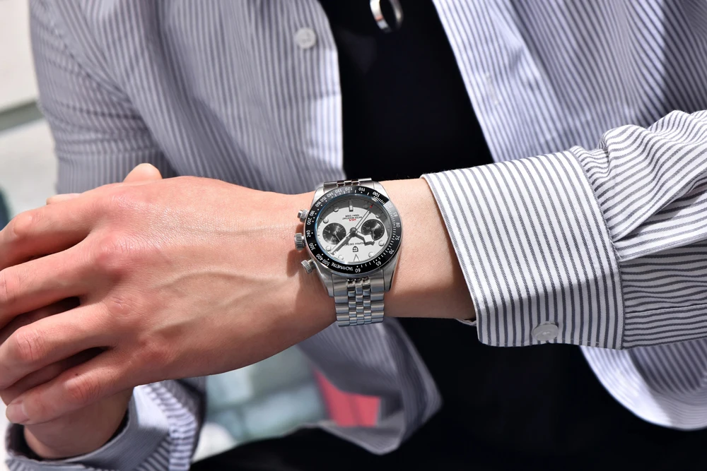 PAGANI DESIGN Men Watches New Pink BB Panda Dial Chronograph Fashion Luxury Quartz Watch For Men VK64 Movt Waterproof Watch 2026