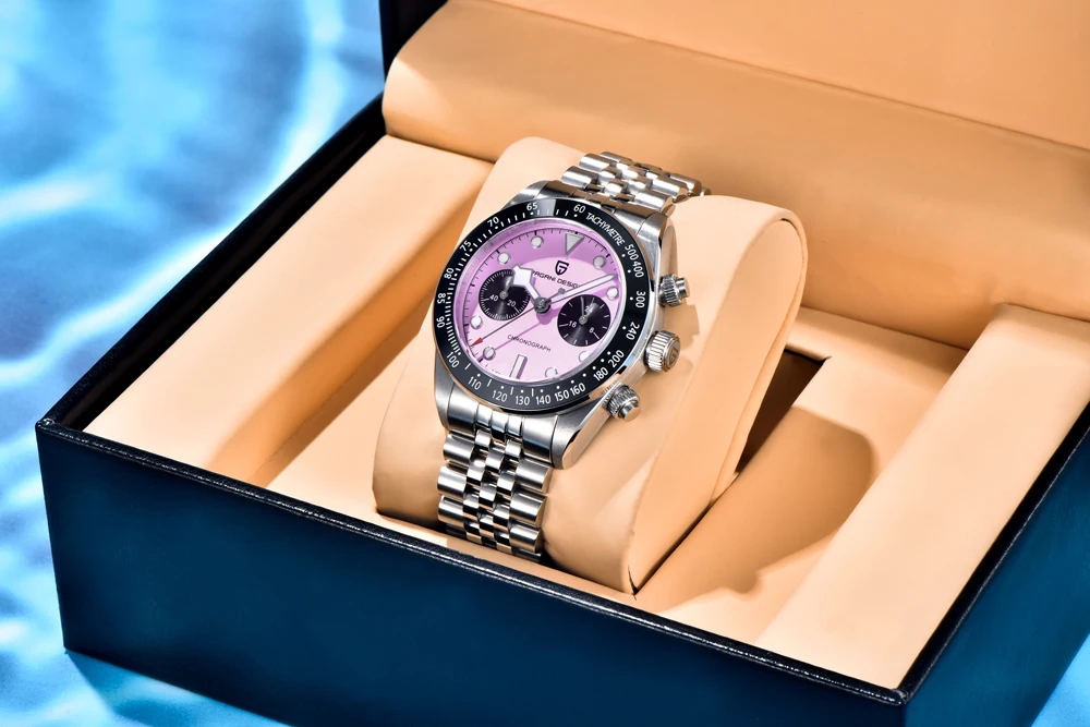 PAGANI DESIGN Men Watches New Pink BB Panda Dial Chronograph Fashion Luxury Quartz Watch For Men VK64 Movt Waterproof Watch 2026
