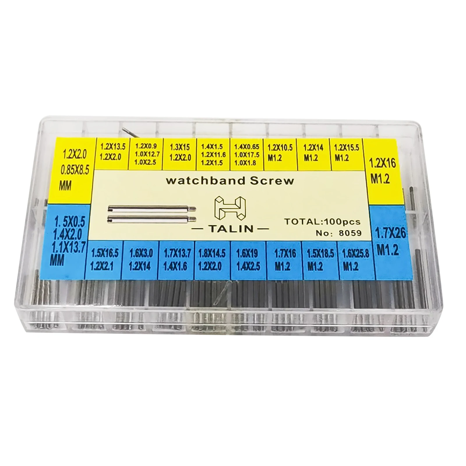 100pcs/set Screws Rod For Rolex Watch Band Strap Stainless Steel Screw Pin Watch Repair Tools Watch Parts Tools Kit Accessories