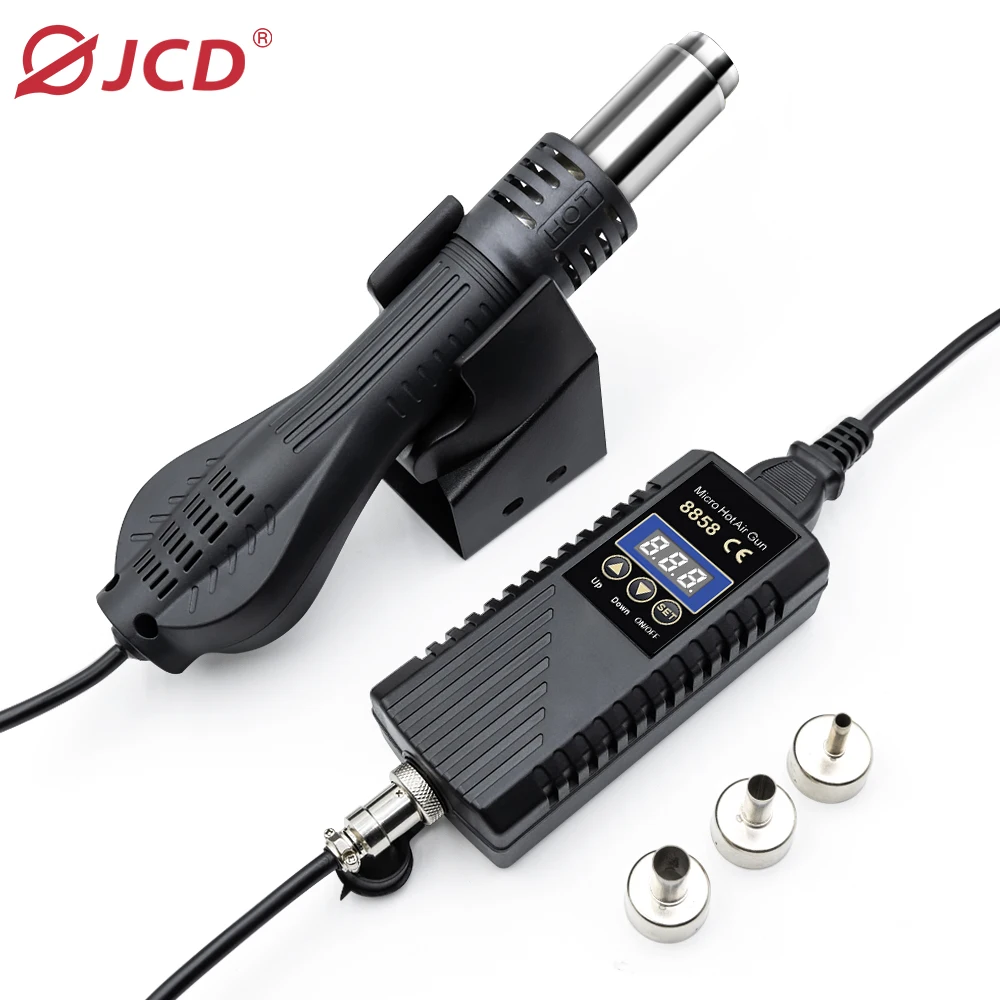 JCD 8858 Micro Hot Air Gun 750W Rework Soldering Station LCD Digital Hair Dryer For Soldering 110V Heat Gun Welding Repair Tools