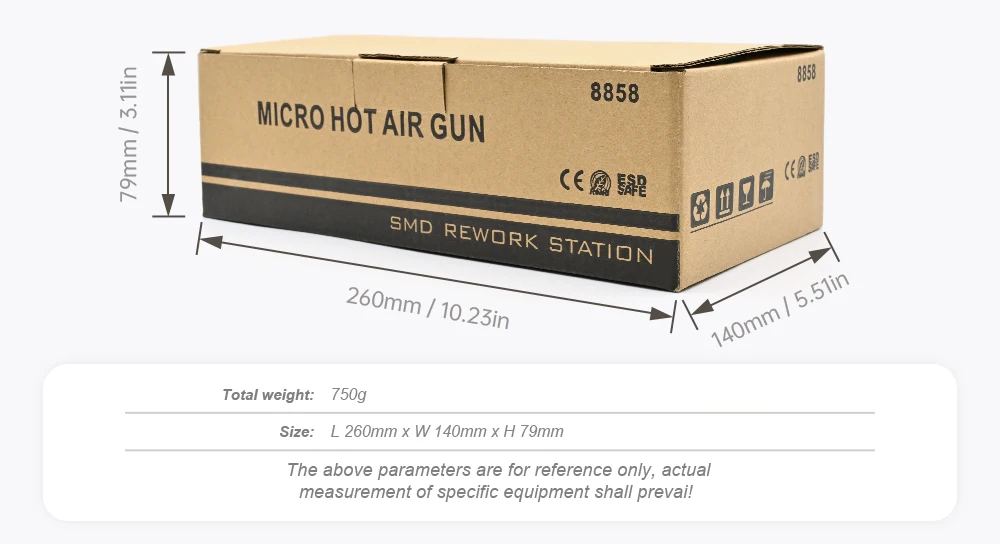 JCD 8858 Micro Hot Air Gun 750W Rework Soldering Station LCD Digital Hair Dryer For Soldering 110V Heat Gun Welding Repair Tools
