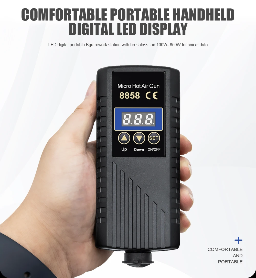 JCD 8858 Micro Hot Air Gun 750W Rework Soldering Station LCD Digital Hair Dryer For Soldering 110V Heat Gun Welding Repair Tools