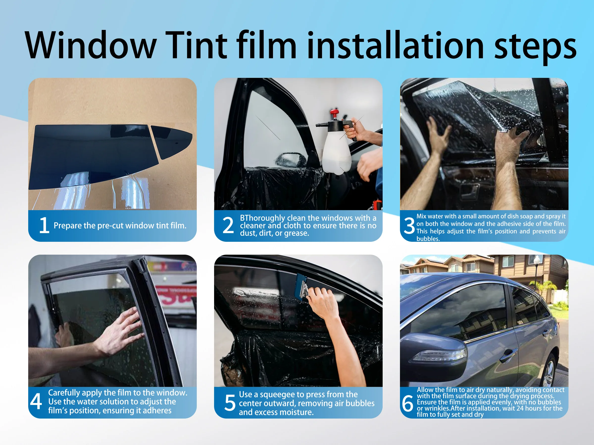 Car Window Solar Uv Protector Privacy Tint Film for Ford F250 F350 Crew Cab 1999 2000 2001-2007 Pre Cut Window Tint Sun Block