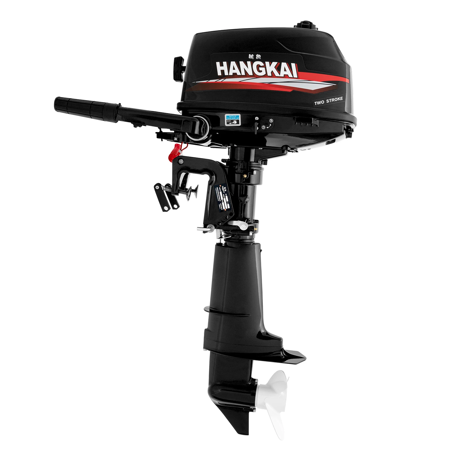 Portable 6HP 2-Stroke Outboard Motor with 360° Steering, Water-Cooled, for Small Boats & Inflatable Boats
