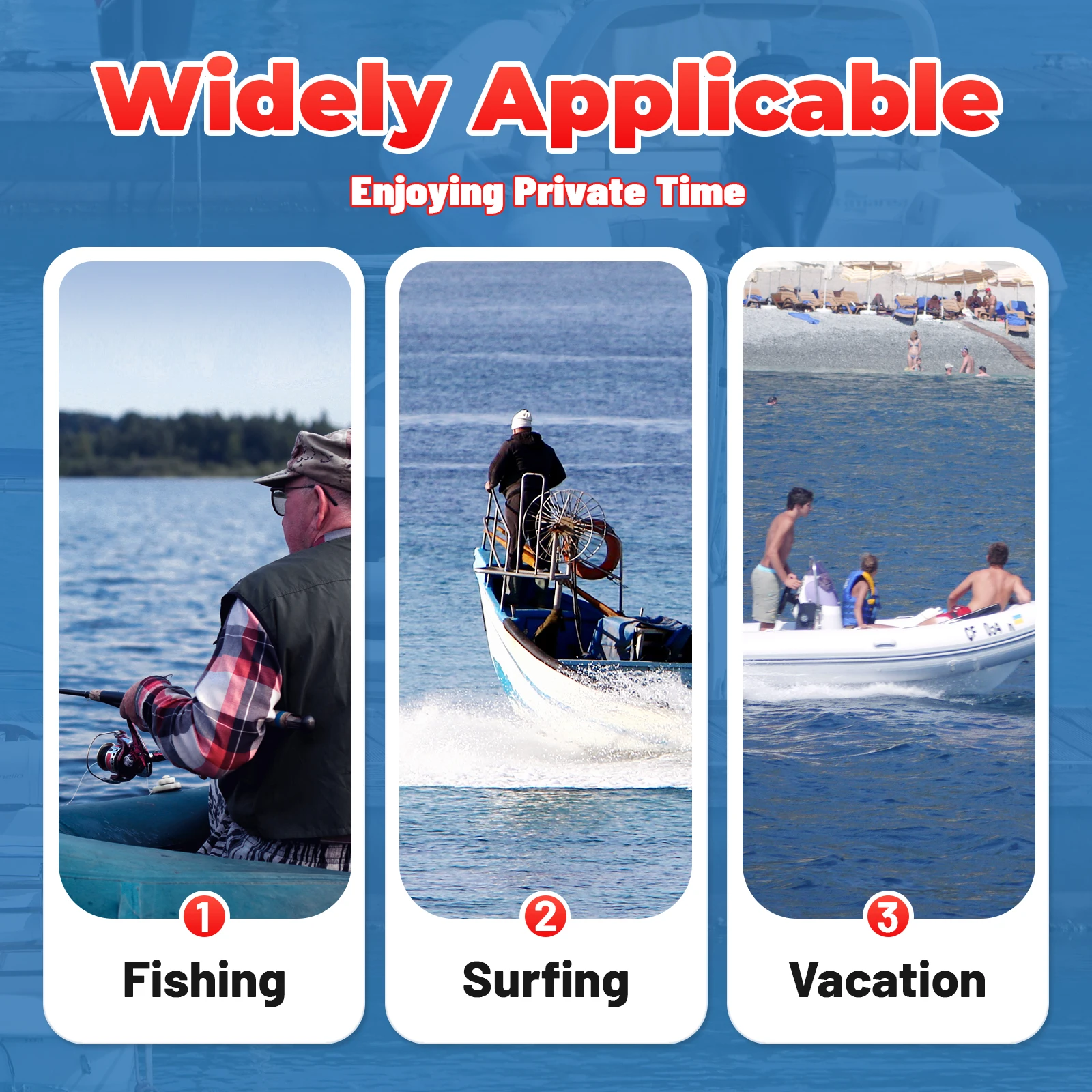 Portable 6HP 2-Stroke Outboard Motor with 360° Steering, Water-Cooled, for Small Boats & Inflatable Boats