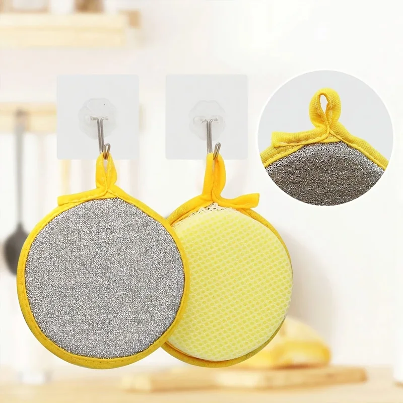 10pcs Dual-Sided Kitchen Sponge Scrubber, Cleaning Tool for Pans & Dishes