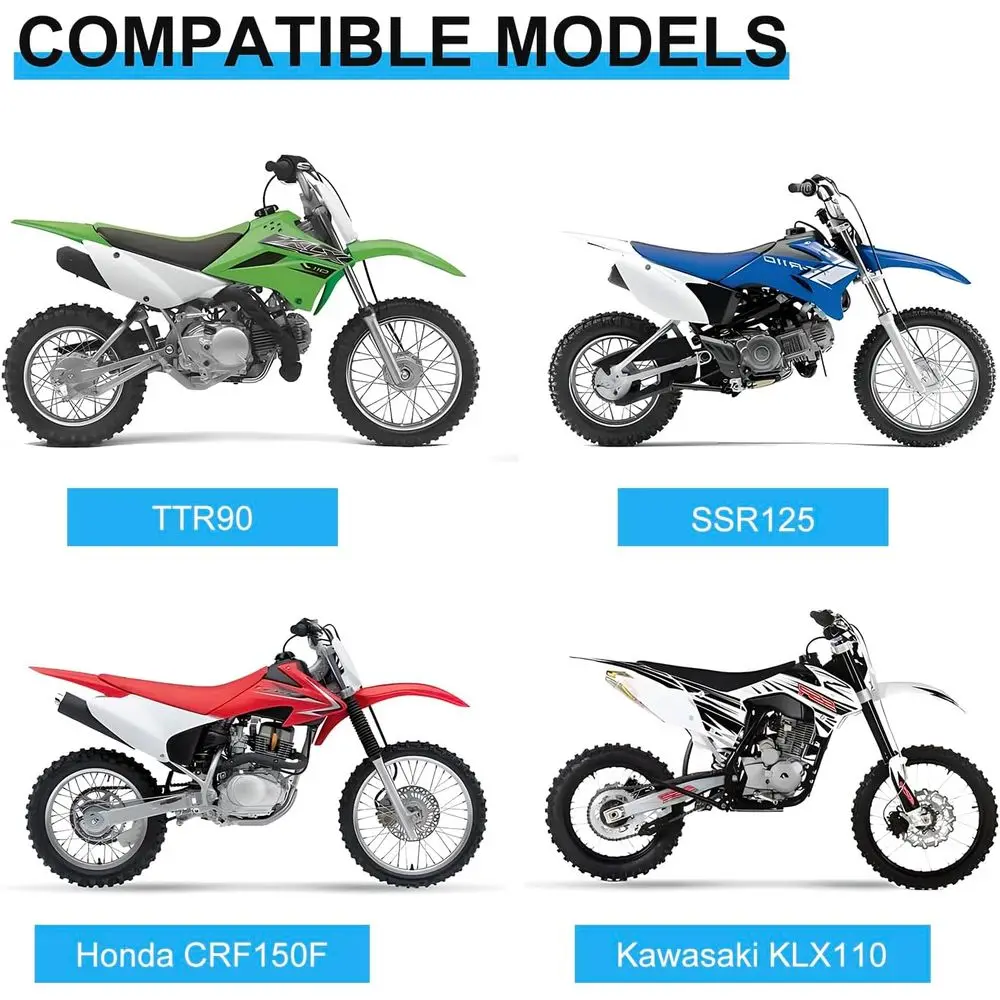 7/8" Motorcycle Hand Grips Dirt Bike Grips or CR YZ WR KX KLX Pit-Bike, Sot Rubber Hand Handlebar Grip,Black