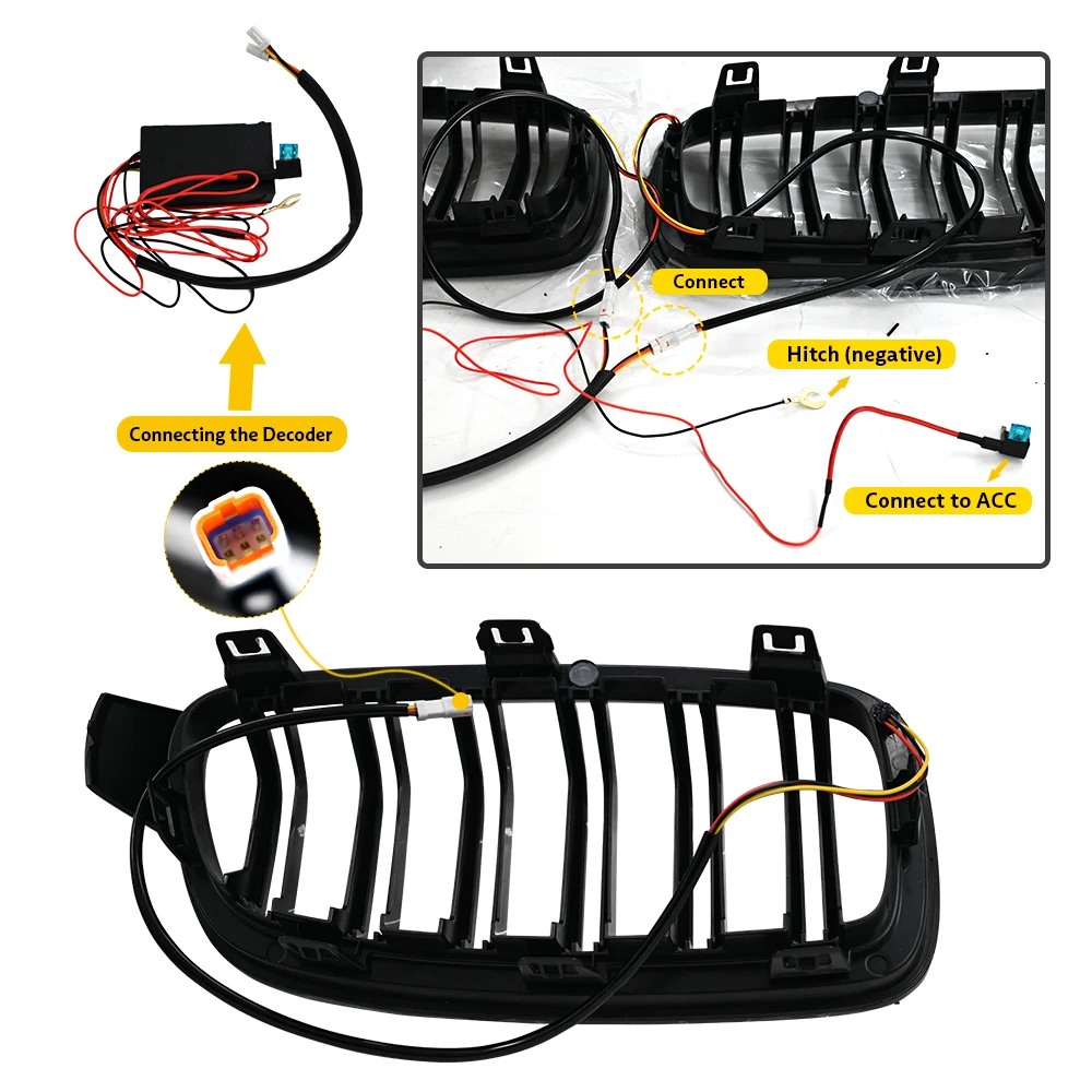 Upgrade Grille For BMW 3 Series F30 2013-2018 2013 2014 2015 2016 2017 2018 Grille Lights RGB Color