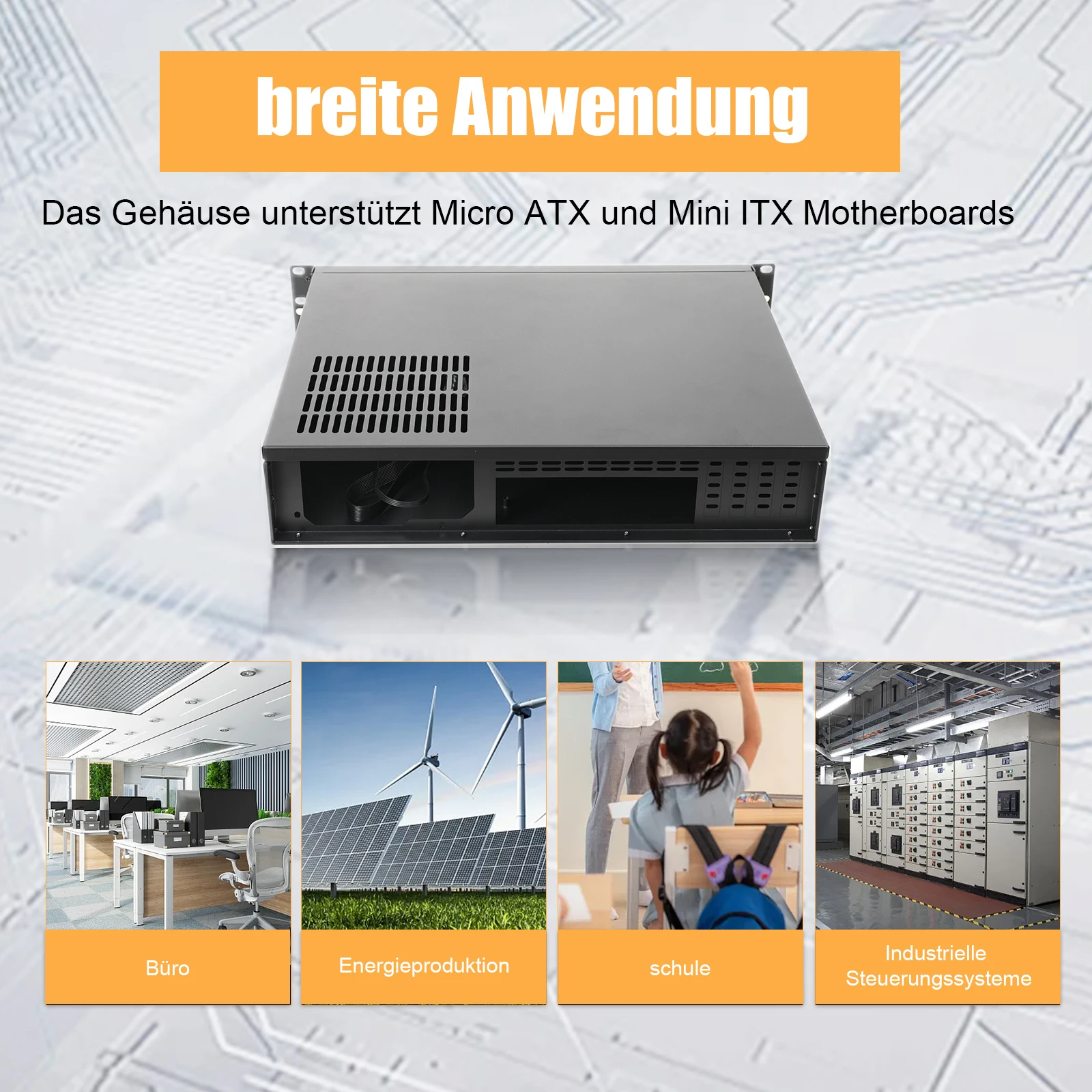 2U Chassis Aluminum Panel Ultra Short Industrial Control Server Chassis Data Storage Motherboard Server Case