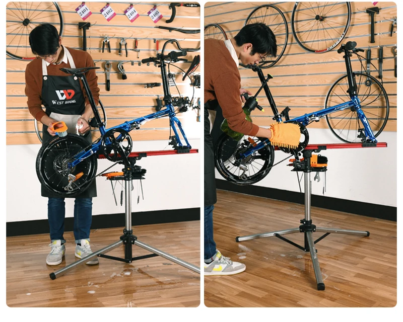 WEST BIKING Professional Mechanic Bike Repair Stand MTB Road Bicycle Maintenance Workstand Foldable Adjustable Wash Bike Rack