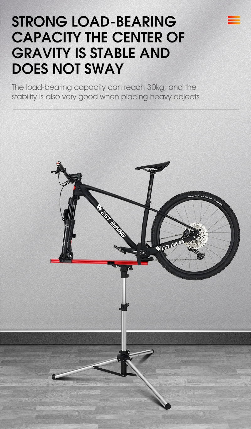 WEST BIKING Professional Mechanic Bike Repair Stand MTB Road Bicycle Maintenance Workstand Foldable Adjustable Wash Bike Rack