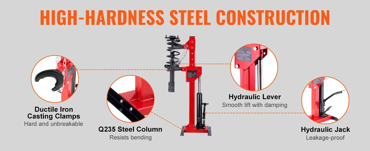 SucceBuy Strut Spring Compressor 4.5 Ton/9920 LBS Hydraulic Jack 1 Ton Rated Compression Force Auto Strut Coil Spring Compressor