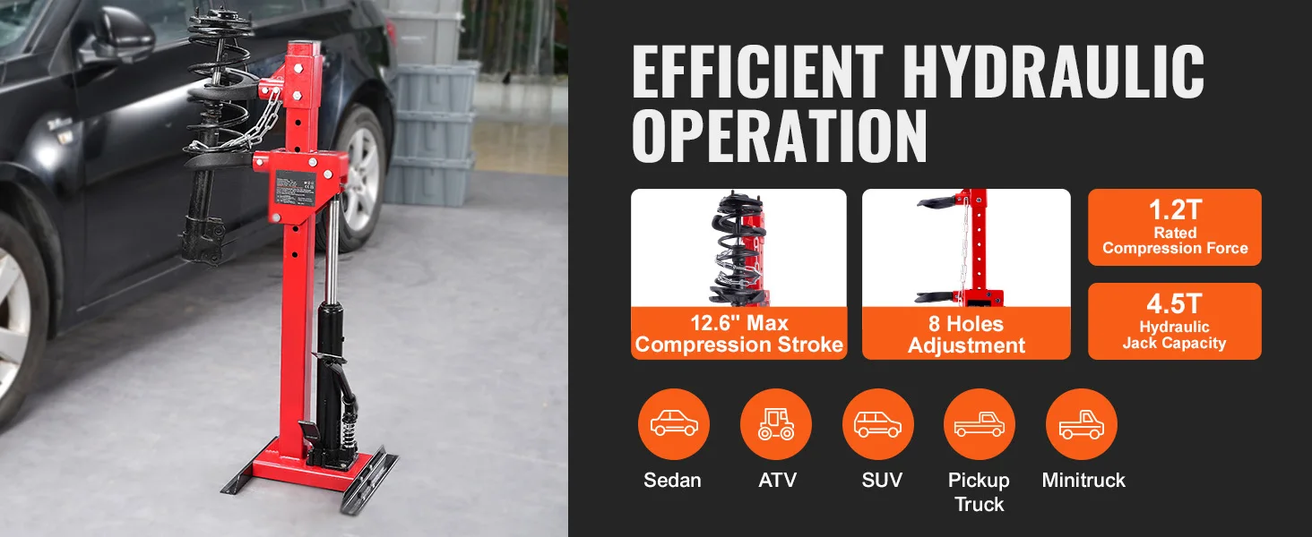 SucceBuy Strut Spring Compressor 4.5 Ton/9920 LBS Hydraulic Jack 1 Ton Rated Compression Force Auto Strut Coil Spring Compressor