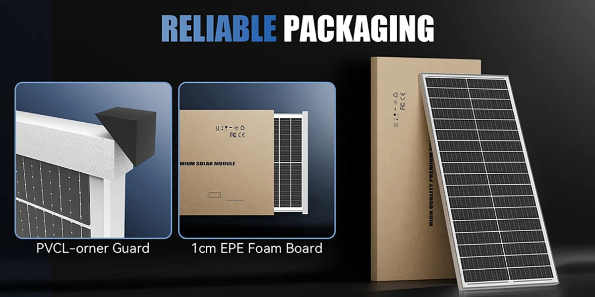 RVPOZWER 400W/200W/100W Rigid Solar Panels 18BB N-Type Mono Cells 25% High-Efficiency PV Power for Home Rooftop Camping Off Grid