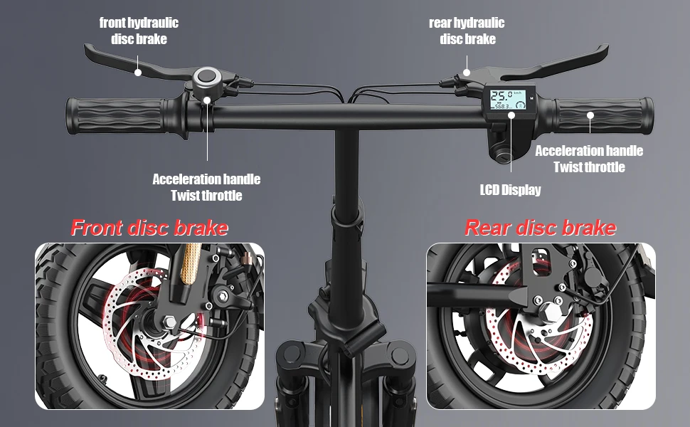 UPlee GS5 500W Peak Motor Electric Bike 48V15AH Removable Battery Electric Bicycle 14Inch Folding Multiple Shock Absorbers E-Bike