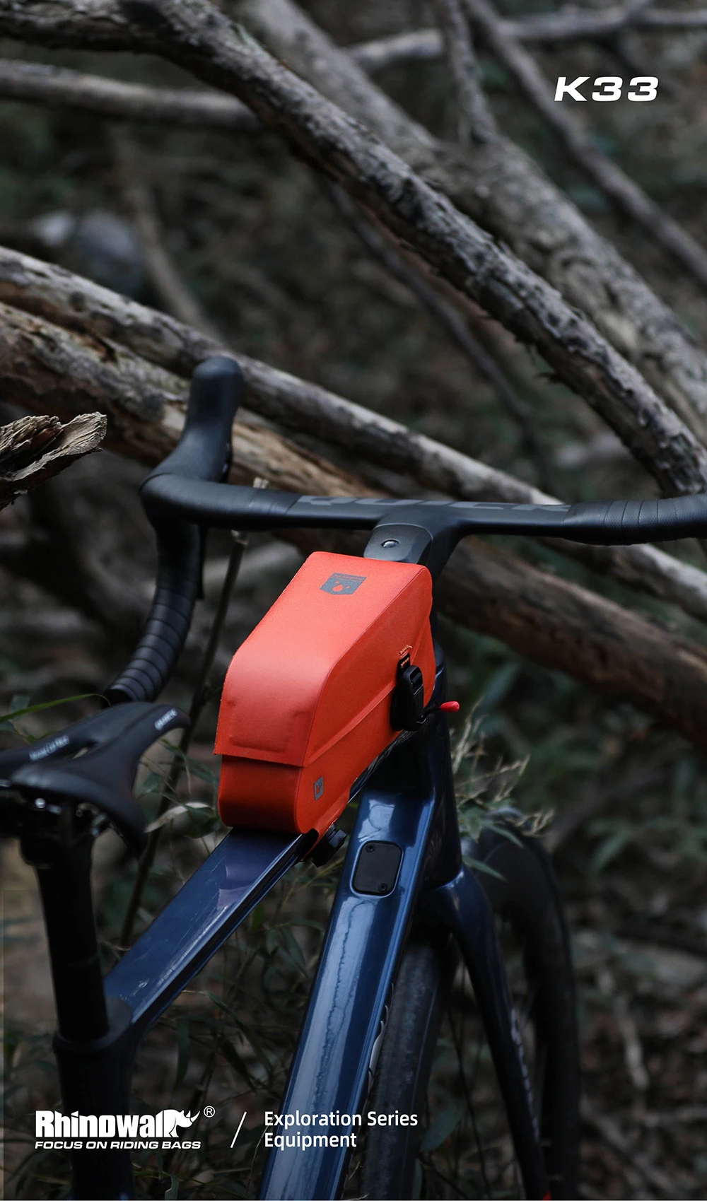 Rhinowalk Bicycle Top Tube Bag Waterproof Bike Front Frame Bag Fit MTB Road Bike Large Capacity Pannier Cycling Accessories